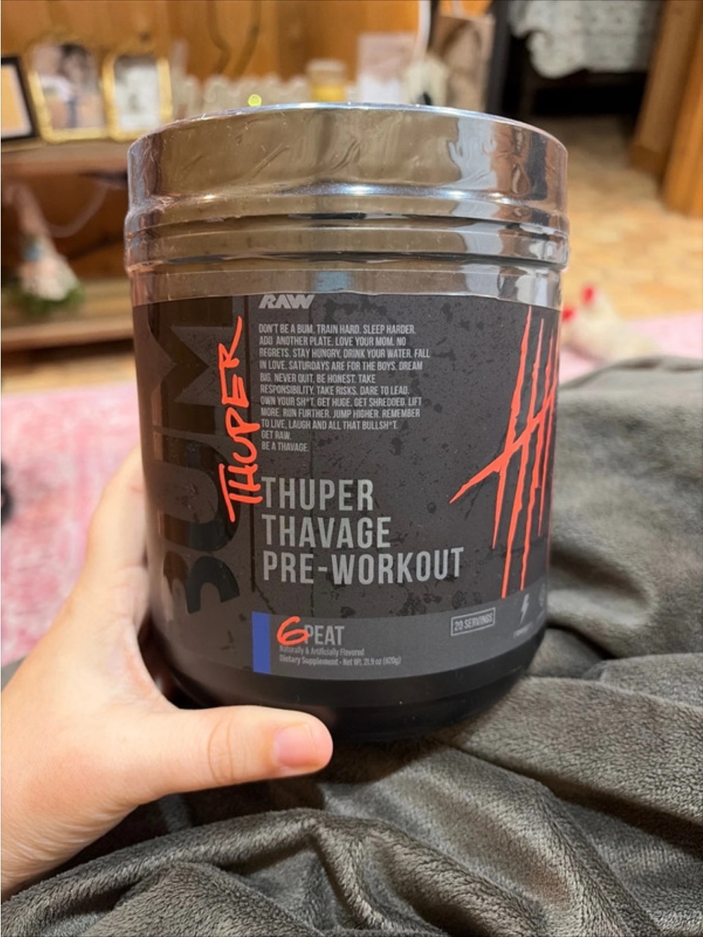 Thuper Thavage Pre-Workout Powder - Black/Gray